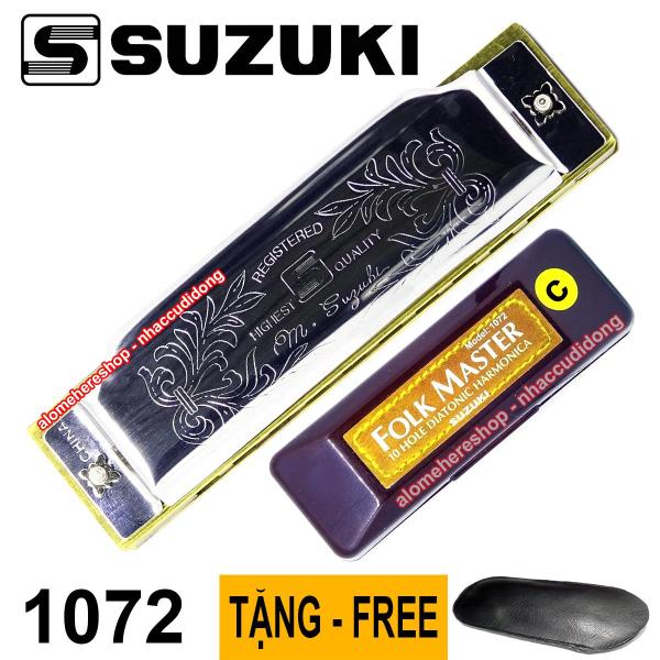 Kèn harmonica diatonic Suzuki Folk Master 1072 key C (bạc)