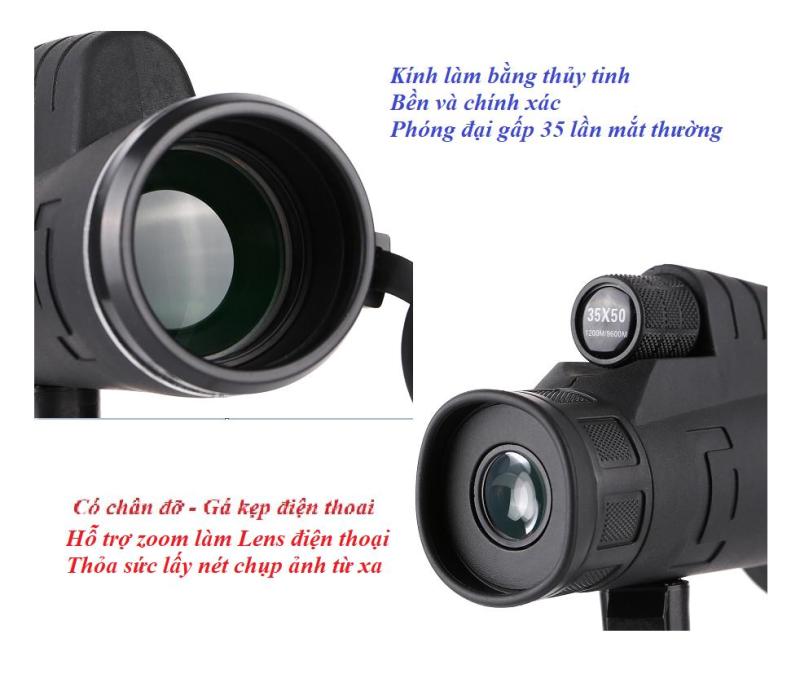 lens chup hinh cho smartphone - Ống nhòm 1 mắt Panda Monocula Kẹp điện thoại, Chỉnh Zoom cho Điện thoại x35 lần - Ống nhòm mini ngắm xa - lens chụp ngoại cảnh