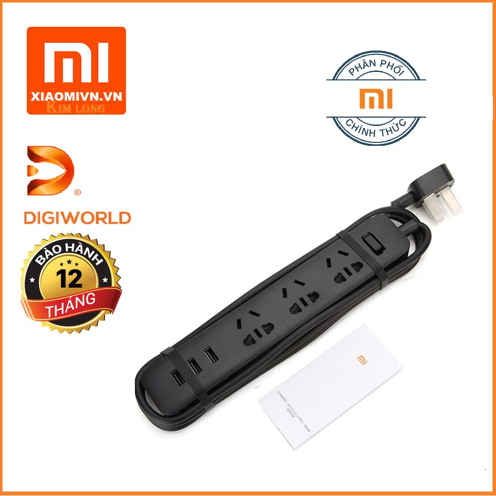 Ổ cắm Xiaomi Power Strip có 3 cổng USB (Đen) Digiworld