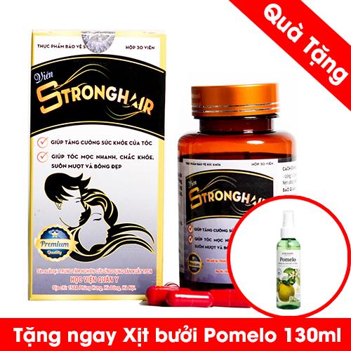 Viên Uống Stronghair giảm gãy rụng , ngăn ngừa bạc Của Học Viên Quân y Tặng 1 pomelo dưỡng tóc nhập khẩu