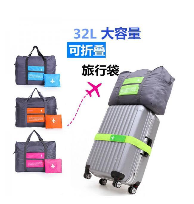 Perjalanan Lipat Penyimpanan Tas Sorting untuk Membungkus Boarding Daftar Bahu Tas Tangan Anti-Air Besar Kapasitas Pakaian Pembungkus Dapat set Tarik Tiang Kotak-Internasional