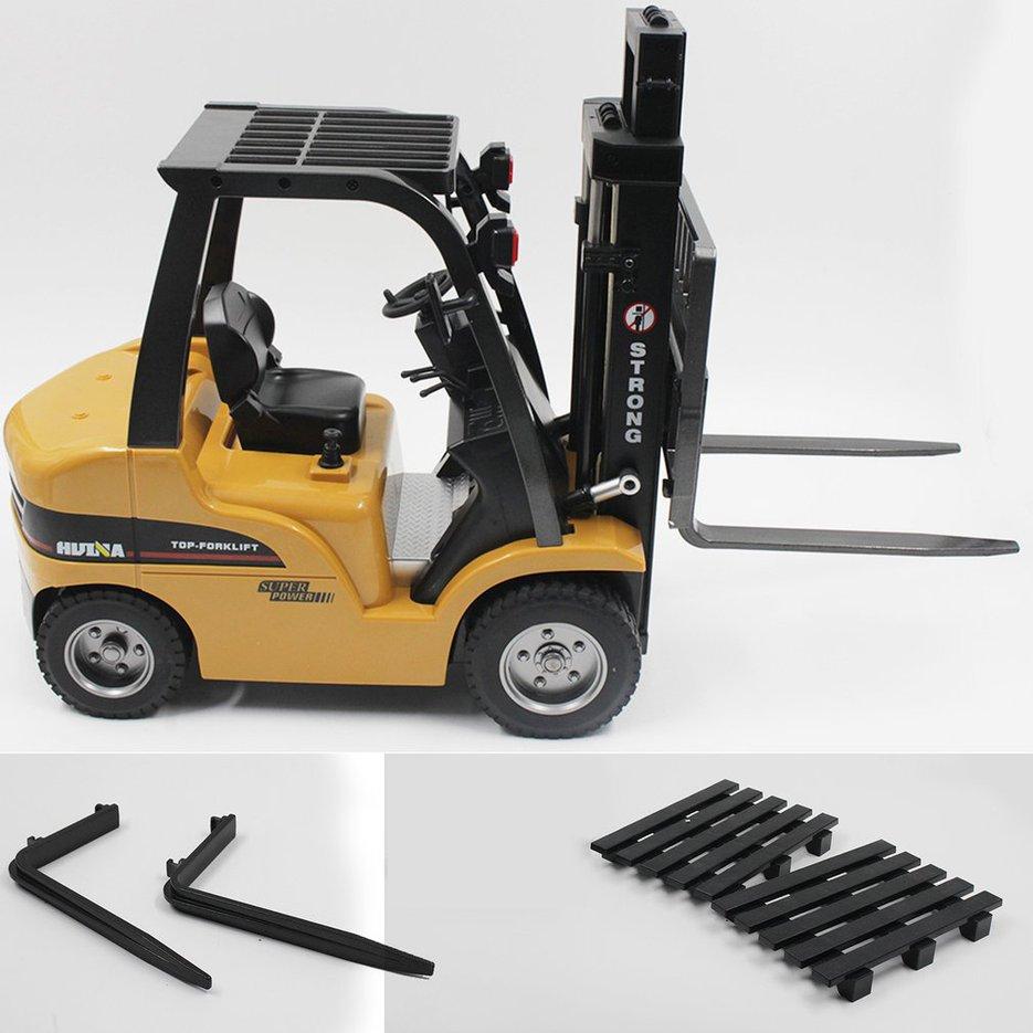 Huina Mainan 1577 1/10 8CH Paduan Forklift RC Truk Derek Mainan Mobil Meja Kerja Lift