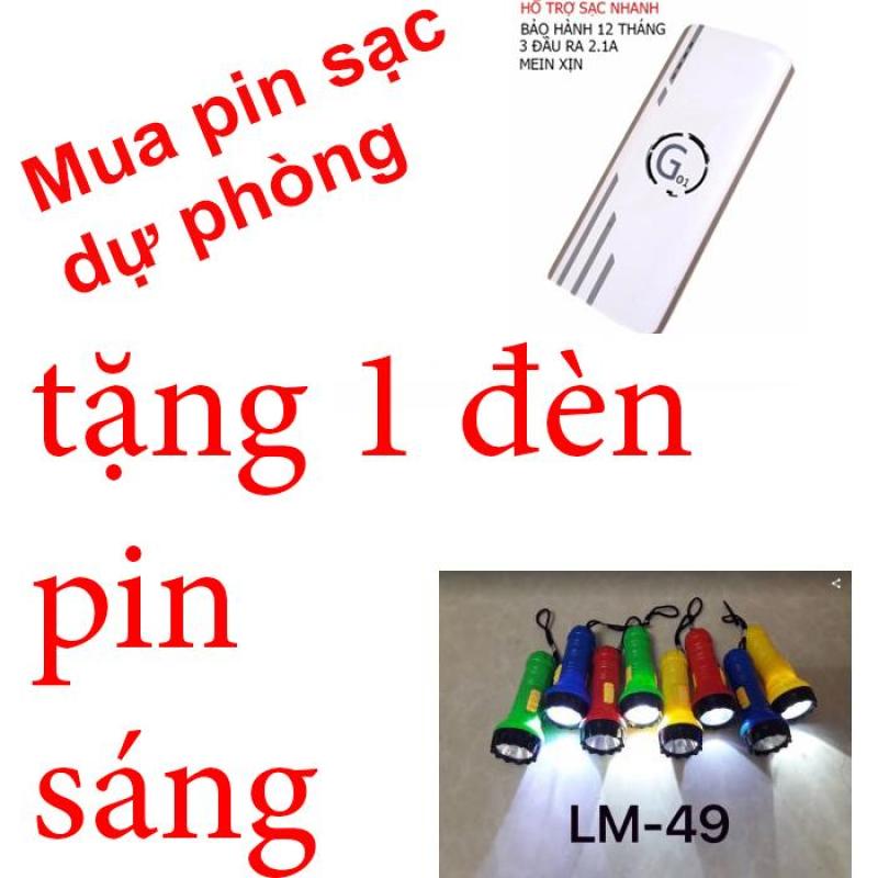 Bảng giá Pin sạc dự phòng G01 Litinum 20000MAH (Trắng) -hổ trợ sạc nhanh + tặng 1 đèn pin siêu sáng mini lm49 lms Phong Vũ