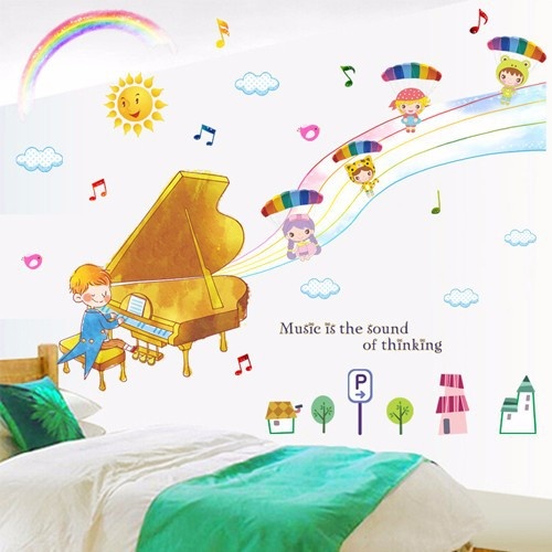 Decal dán tường giấc mơ âm nhạc cho bé 2