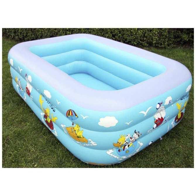 Bể bơi mini cho bé, Bể Bơi Phao 3 Tầng Hình Chữ Nhật Loại 180cmx140cmx60cm + Tặng Bơm Điên, Giảm 50%