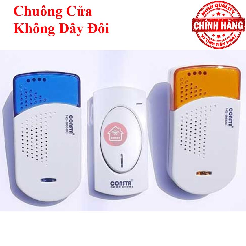 Chuông cửa đôi không dây chống nước, xuyên vật cản 40-60m - Consta NS-9688C chuông đôi
