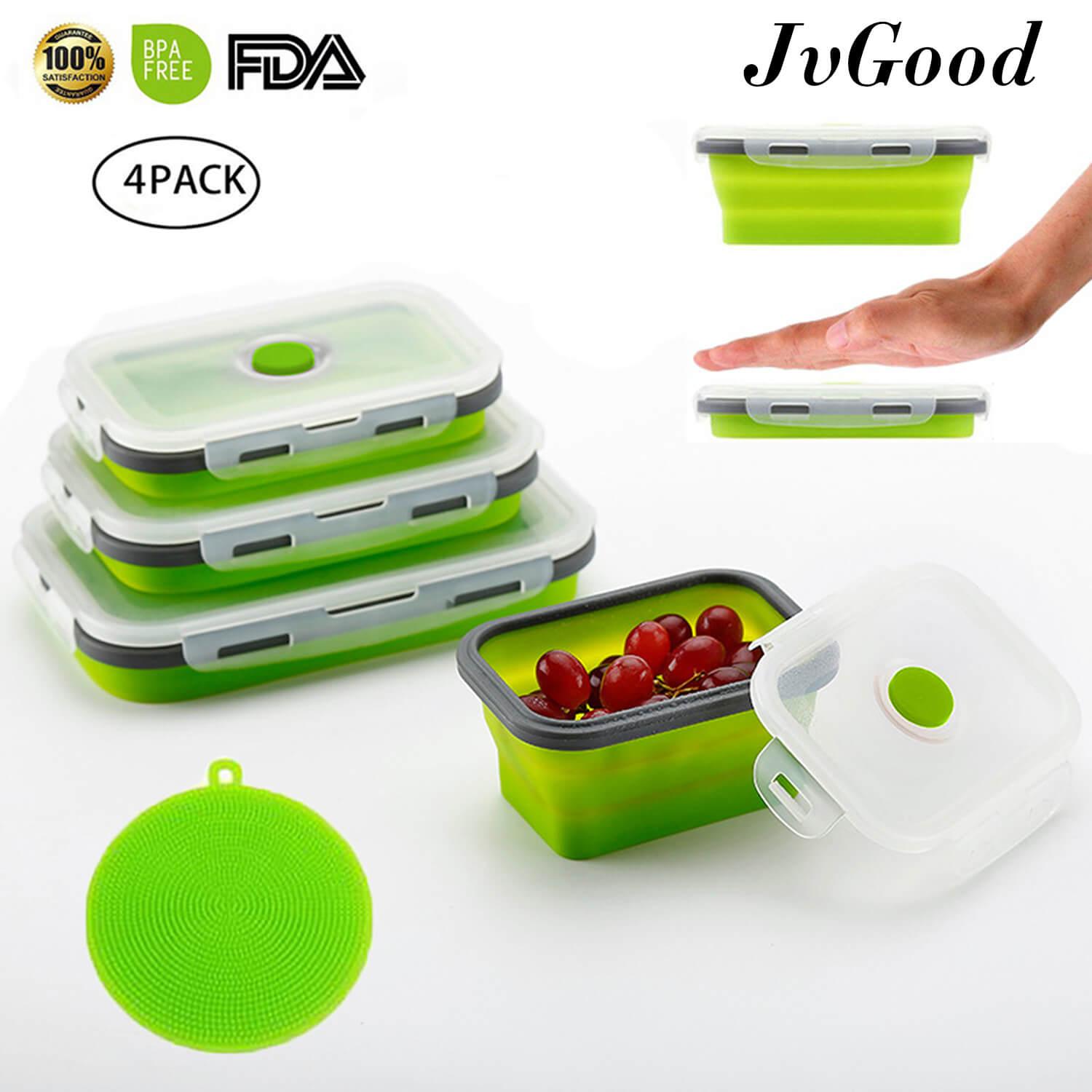 Storage Lunch Bags Bo Lazada Sg Jvgood Silicone Lunch Bo Set Of 3 Collapsible Food Storage Containers And 1 Free