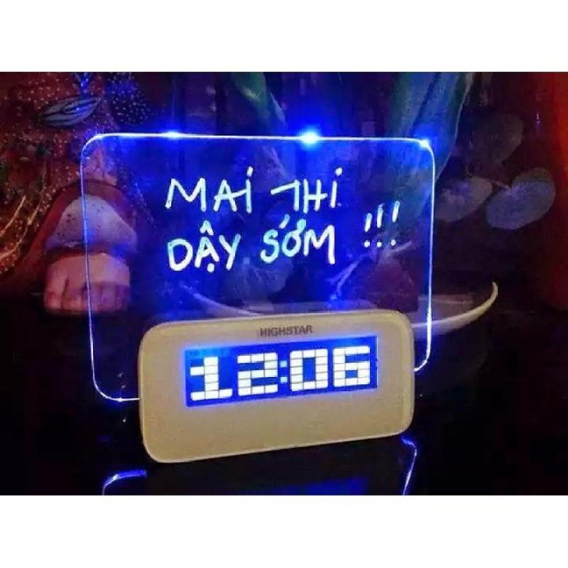 Nơi bán Đồng hồ báo thức HIGHSTAR bảng ghi nhớ phát sáng giá tốt ( Trắng )