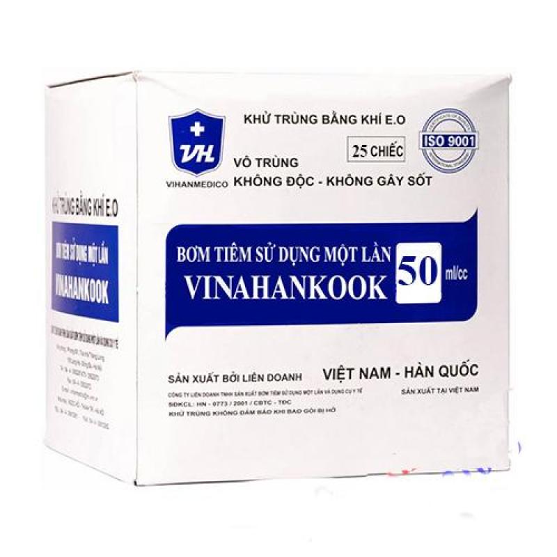 Bơm tiêm cho ăn hoặc tiêm 50cc vô trùng  Vinahancook (Hộp 25 cây) nhập khẩu