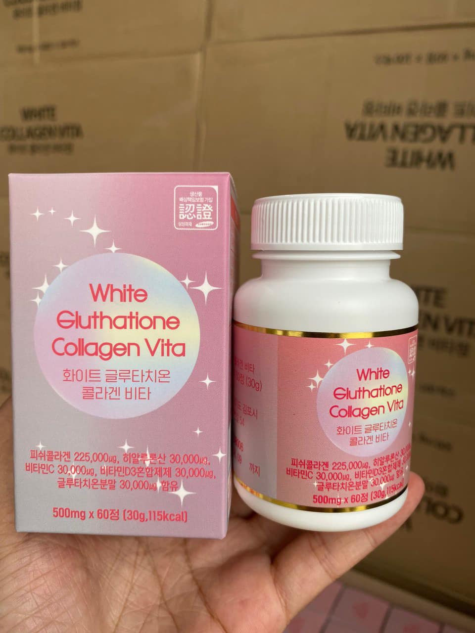 VIÊN UỐNG TRẮNG DA TỔNG HỢP WHITE GLUTATHIONE COLLAGEN VITA 60 VIÊN HÀN  QUỐC
