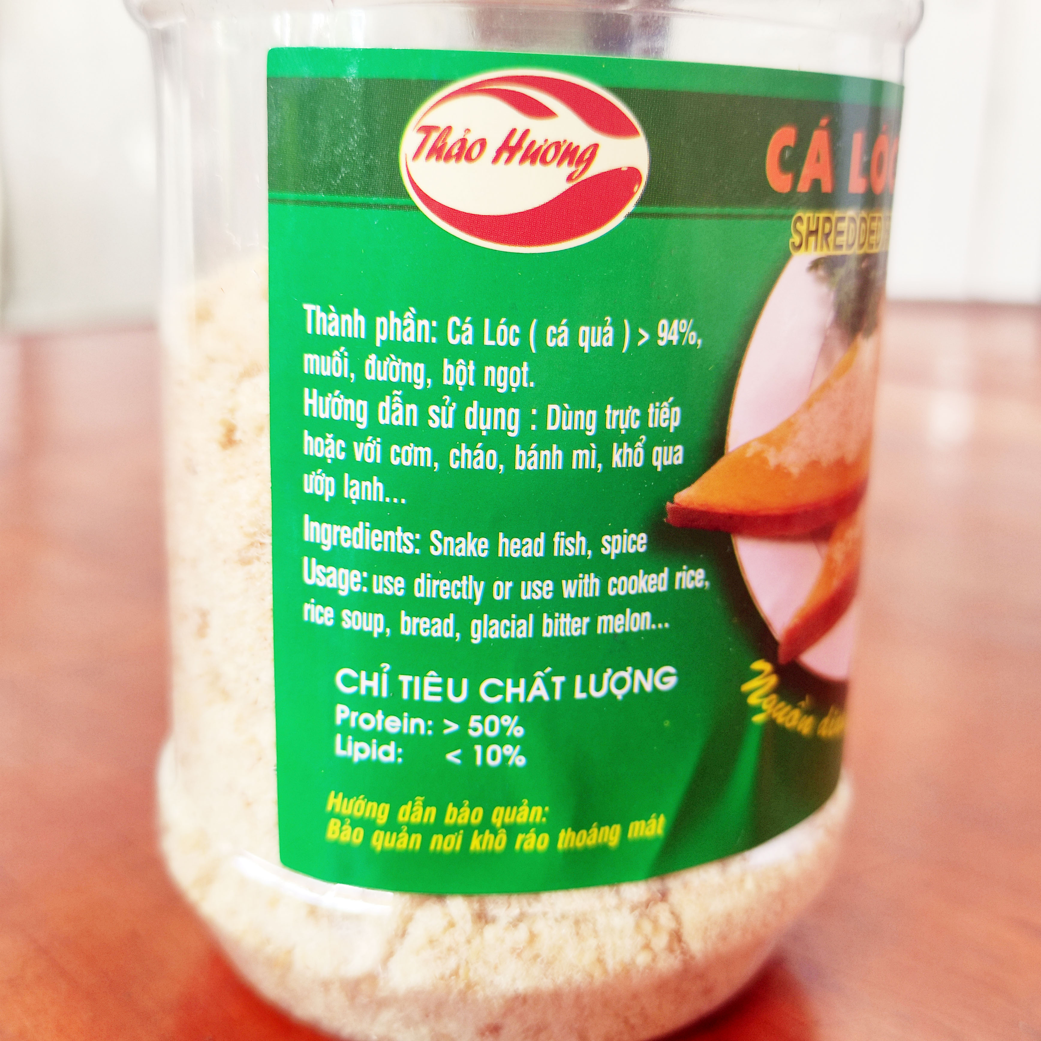 Cá lóc (Cá Quả) chà bông sấy khô hủ 50 Gram hiệu Thảo Hương đặc sản An Giang - HSD 12 tháng