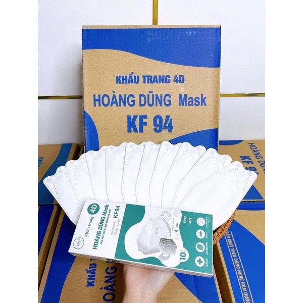 Chiếc Khẩu Trang Kháng Khuẩn 4D Hoàng Dũng Mask KF94, Đạt Chuẩn Hàn Quốc, Kháng Khuẩn - Ngăn Ngừa Vi Khuẩn