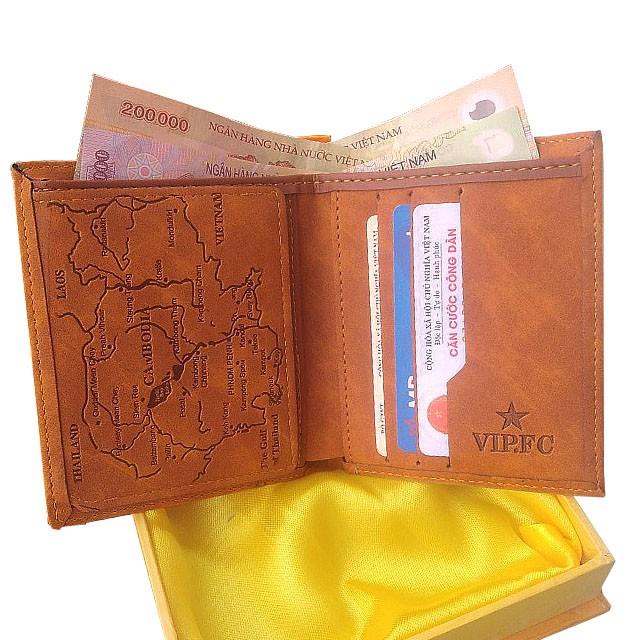 Ví nam, bóp da nam Trẻ Trung - Năng Động, 3 ngăn chính đựng tiền và nhiều nhiều ngăn nhỏ đựng giấy tờ ( Mẫu VNLEVIS 1 )