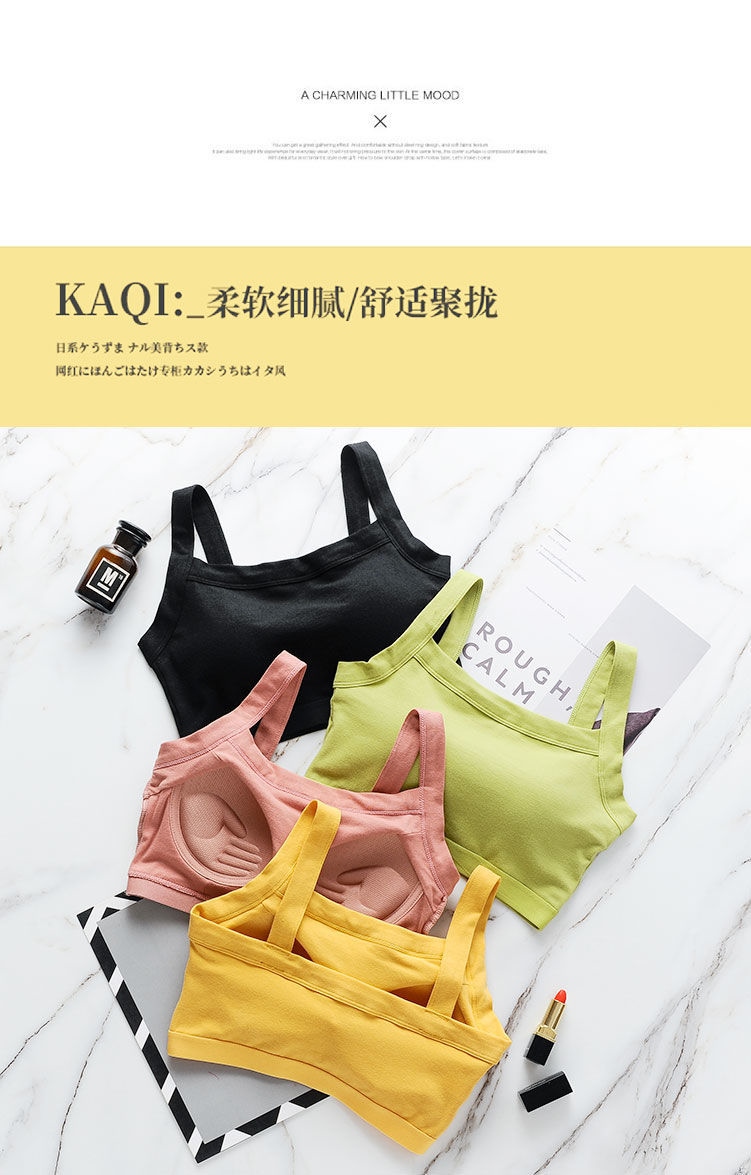 Strapless bra with female new one-piece movement render condole belt vest female students to han edition strapless bra back cover 12