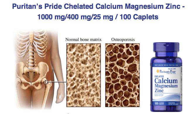 Viên uống bổ xương Puritan’s Pride Calcium Magnesium Zinc 100 viên