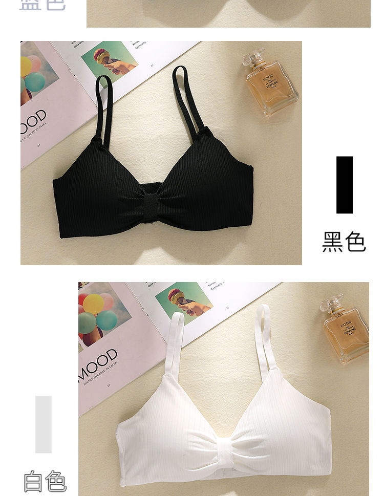 Ice silk sash strapless bra with female breathable sexy bowknot double-breasted flat-chested sneaked away candy color proof strapless students 11