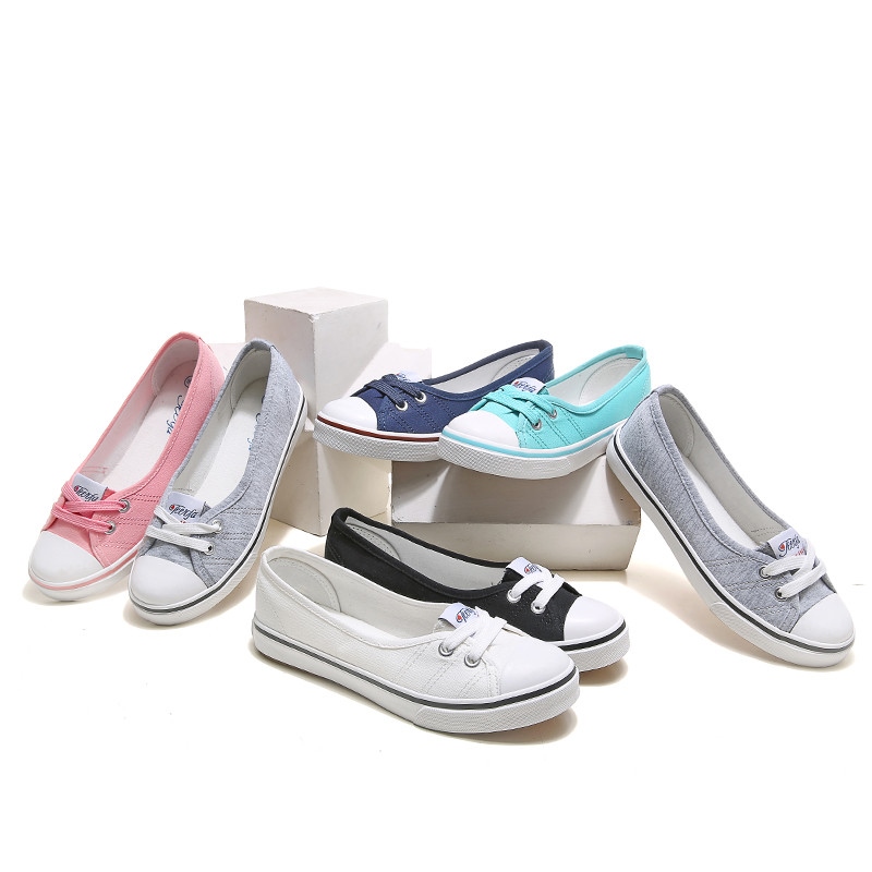 Spring Light Canvas Shoes Slip on Korean Tide Students Set Foot Pedal Flat Shoes Women Shoes Zapatos De Mujer 3