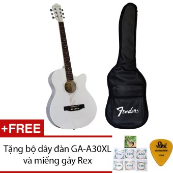 Bộ đàn guitar acoustic Vines VA3910WH + Bao đàn guitar 03 lớp SOL.G+ Tặng bộ dây đàn GA-A30XL và 1 miếng gảy Rex
