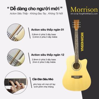 Đàn Guitar Morrison MGW 405NA + bao 3 lớp+ capo B701+pick AP100  