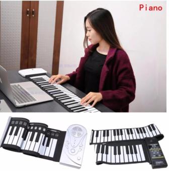 Đàn piano điện tử bàn phím cuộn dẻo 49 keys (Trắng) - Hàng Nhập Khẩu  
