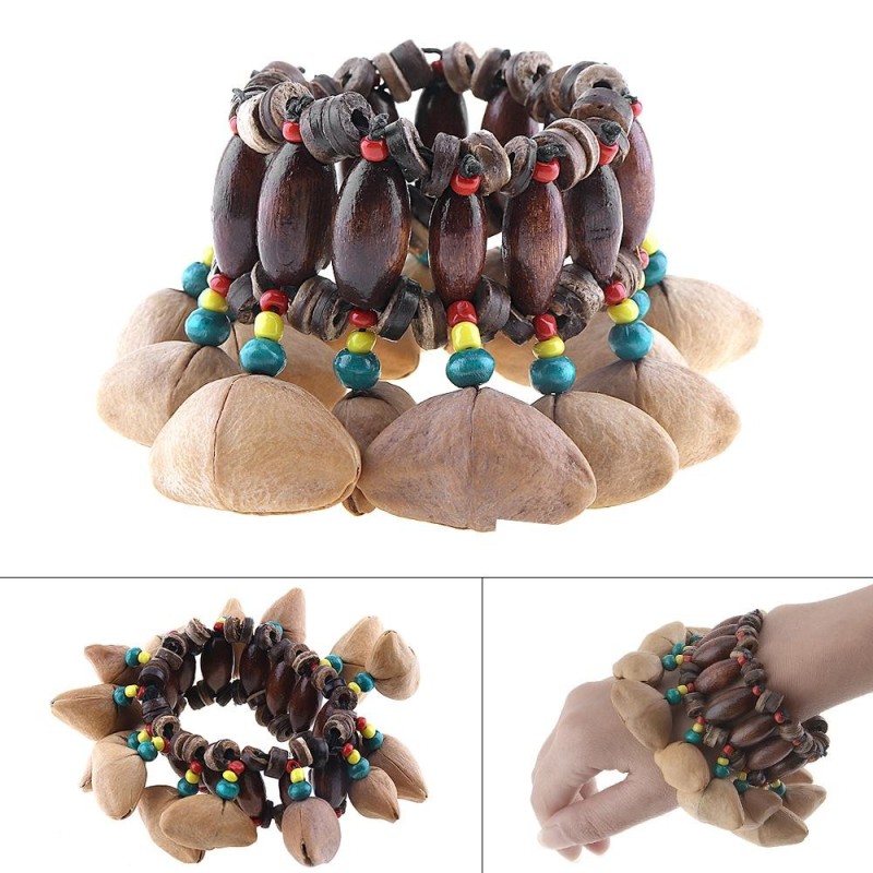 Handmade Nuts Shell Bracelet Handbell for Djembe African Drum Conga - intl