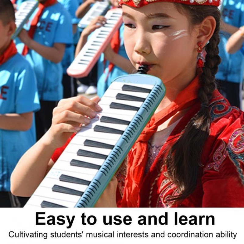IRIN Keyboard Harmonica Musical Education Instrument for Beginner Kids Children(Blue 32 Keys) - intl