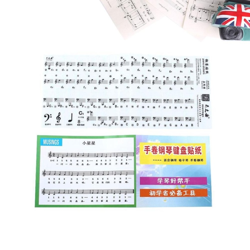 Piano Keyboard Electronic Keyboard Stickers Music Decal Label Note Learn Kid - intl
