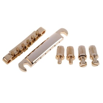 Tune-O-Matic Bridge And Stop Tail Bar For 6 String Lp Electricguitar (Gold) - intl