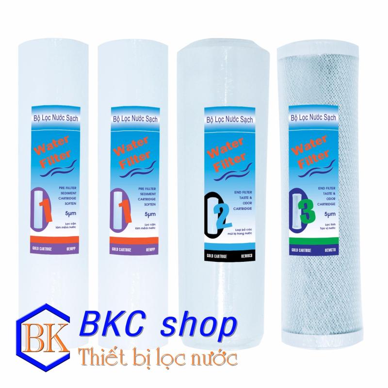 Bộ sản phẩm 4 lõi lọc (02 lõi lọc số 1 & 01 lõi lọc 2 & 01
lõi lọc số 3) 10 inch