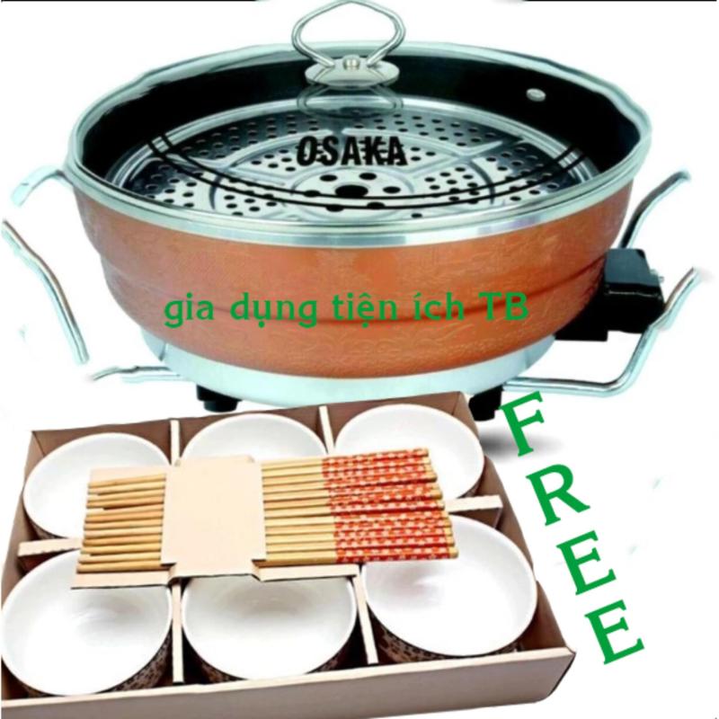 Chảo lẩu đa năng OSAKA-tặng kèm bộ 6 bát đũa xuất nhật