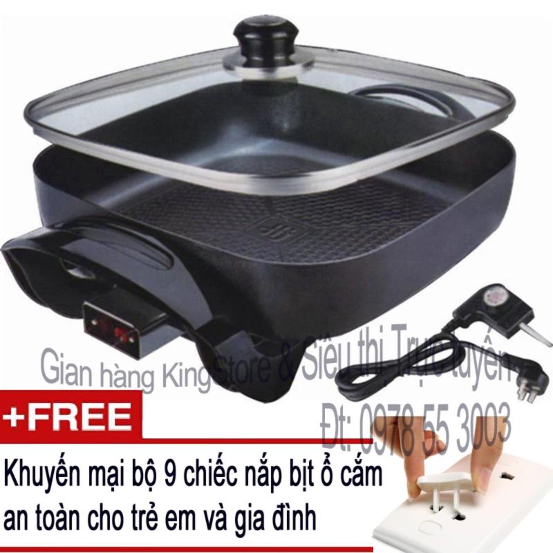 Giá bán Chảo rán nướng lẩu đa chức năng Happy Call 32F - Tặng kèm 9 nắp bịt ổ cắm an toàn cho trẻ em và gia đình (KingStore)