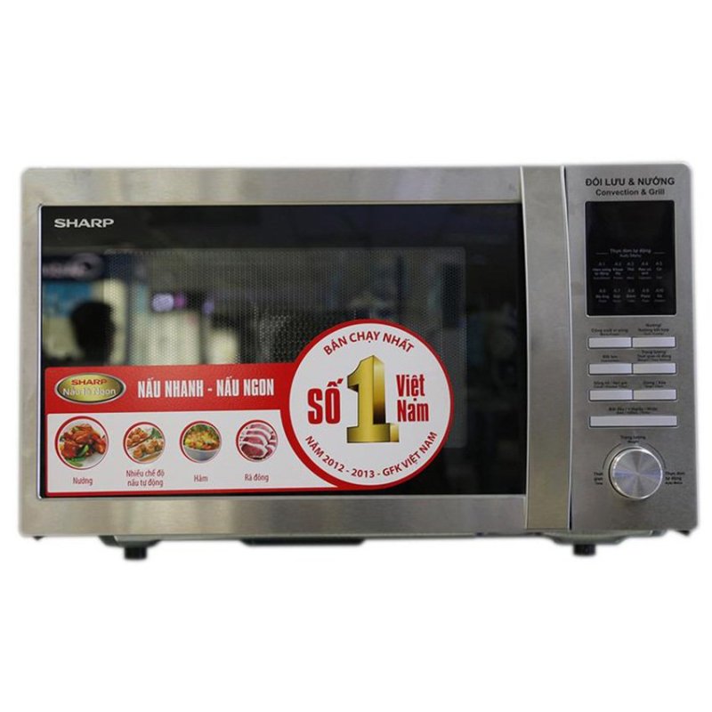 Lò vi song có nướng đối lưu điện tử Sharp R-C825VN(ST) 25 Lít (Trắng)