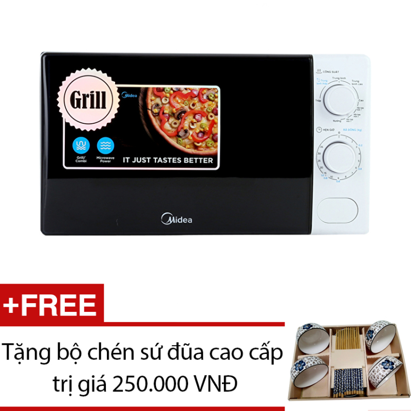 Lò vi sóng có nướng MIDEA MMO-20CXM3 (20 lít) + Tặng Bộ chénsứ đũa
cao cấp trị giá 250,000 VNĐ