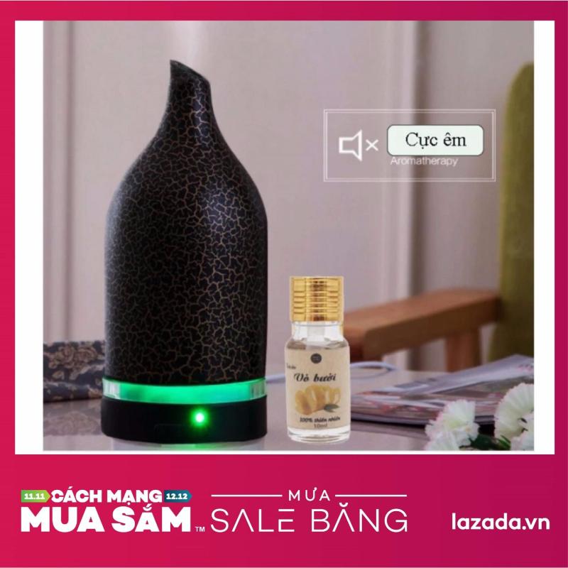 Bảng giá Máy khuếch tán tinh dầu gốm đen tặng 10ml tinh dầu vỏ bưởi Ngọc Tuyết