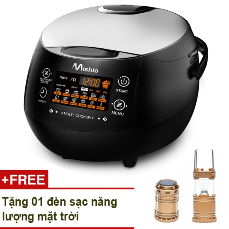 Máy làm tỏi đen đa năng Mishio MK03 (Đen) + Tặng đèn sạc năng lượng mặt trời