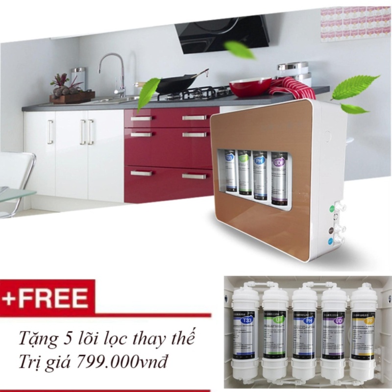 Máy lọc nước uống trực tiếp 5 cấp độ lọc EuroQuality EL-UF6 (Gold) + Tặng 5 lõi lọc thay thế