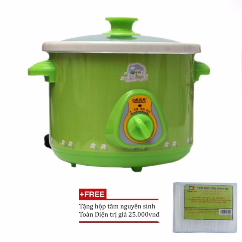Nồi hầm nấu cháo kho cá lõi sứ/Nồi nấu chậm Yibao 1,5L + Tặng hộp tăm nguyên sinh TD