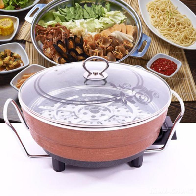 Nồi lẩu, chảo điện đa năng ( tặng kèm 1 vỉ hấp)