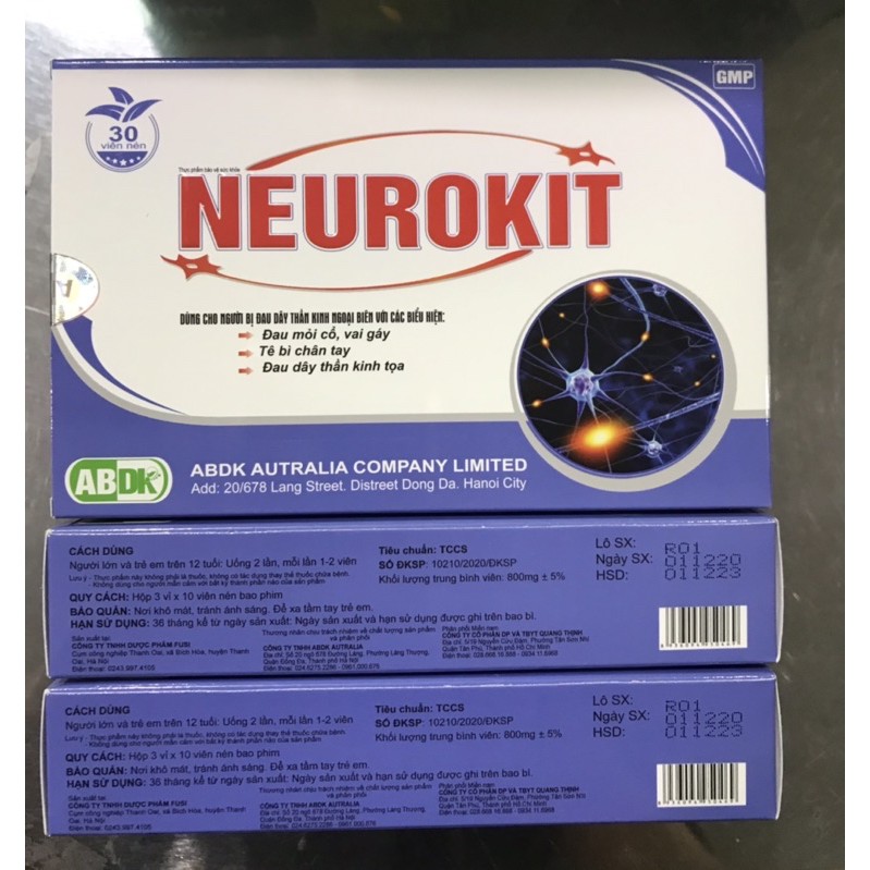 NEUROKIT Quang Thịnh - hộp 30 viên - Đau Dây Thần Kinh , Tê Nhức Xương Khớp