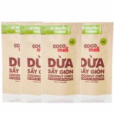 Giá Bộ 4 bịch dừa sấy giòn Cocomeli 45gr  