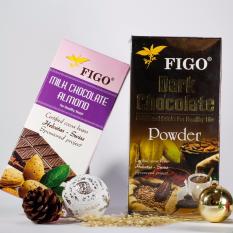 Giá bán Combo Bột dark chocolate 80% 250g + Chocolate Hạnh nhân Figo 100g  