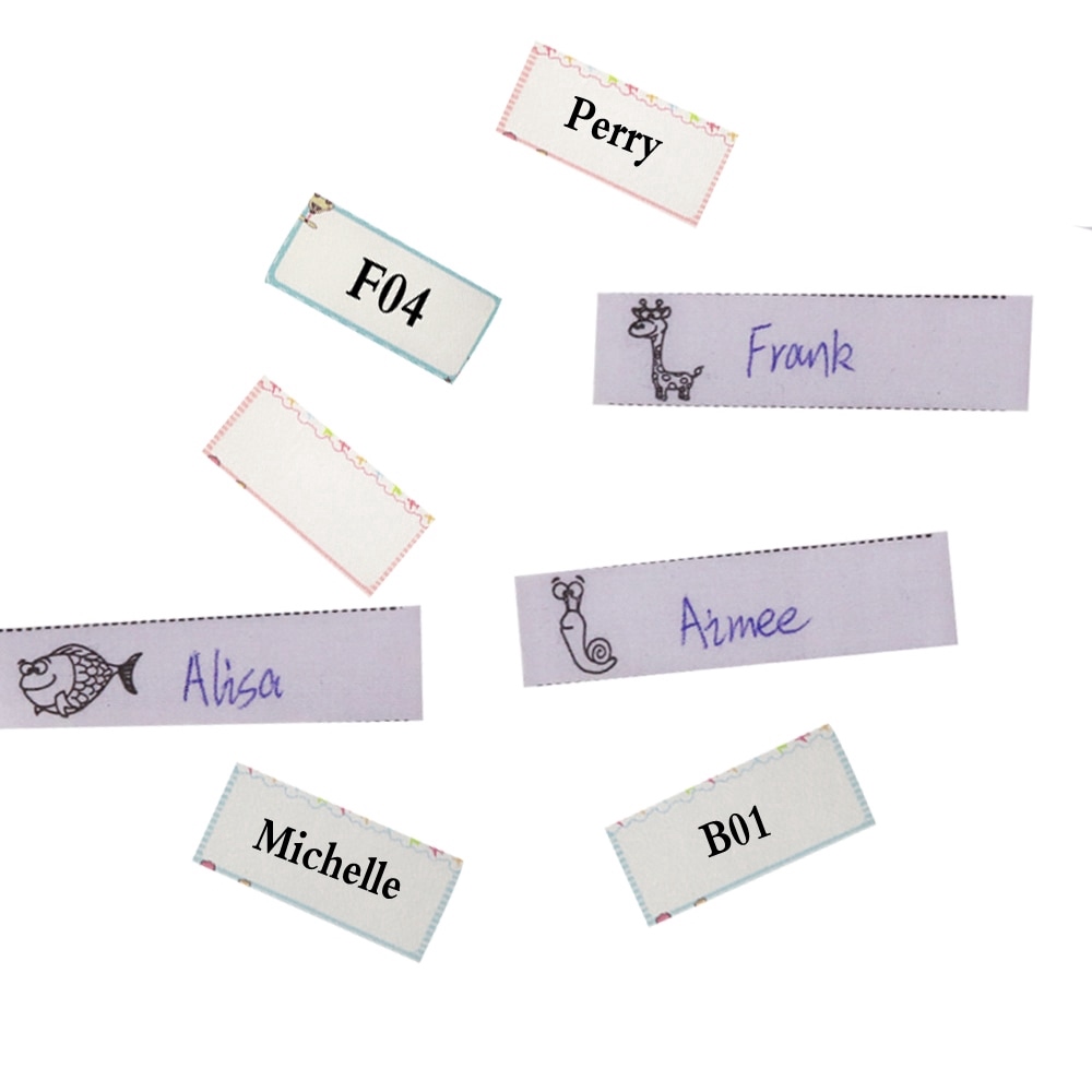 White Name Label Washable Iron on Labels Fabric Tags Marker Set