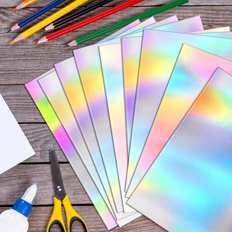 Metallic Holographic Card Shiny Mirror Paper Sheets Replacement