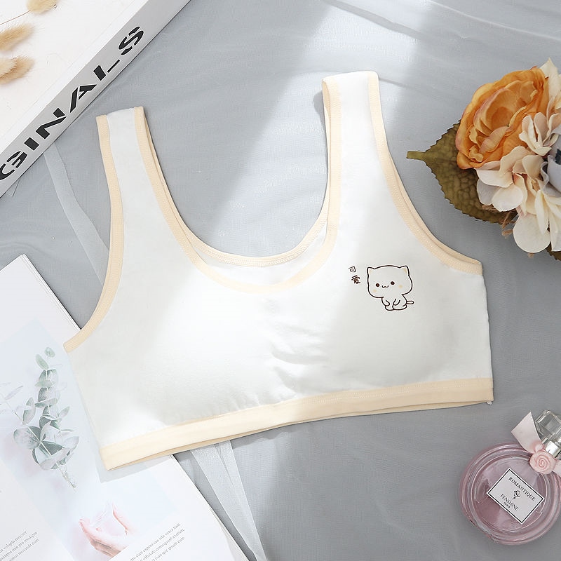 8 to 18 years old girl underwear thin model development big boy student summer strapless bra with small vest middle cotton 6