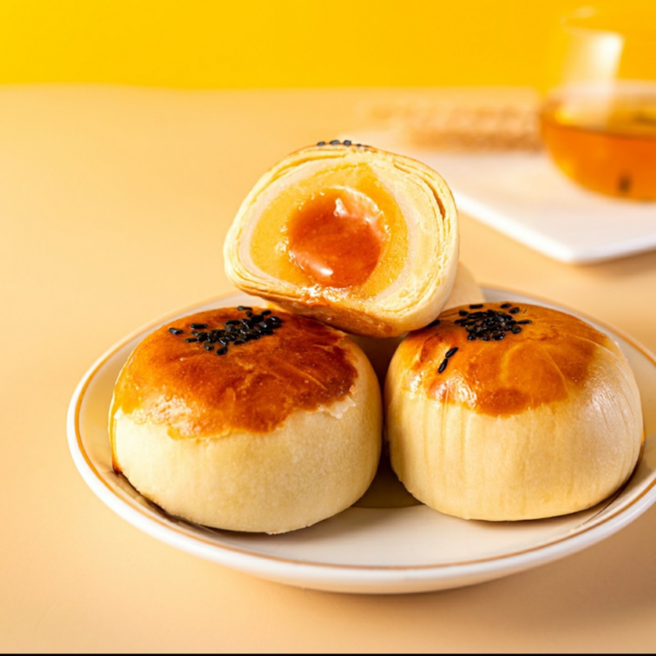 Bánh pía mochi sầu riêng - trứng chảy