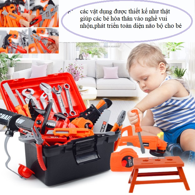 Bộ đồ chơi dụng cụ sửa chữa cho bé, đồ chơi kỹ sư, cơ khí, đồ chơi trí tuệ, chơi cho bé, trẻ em