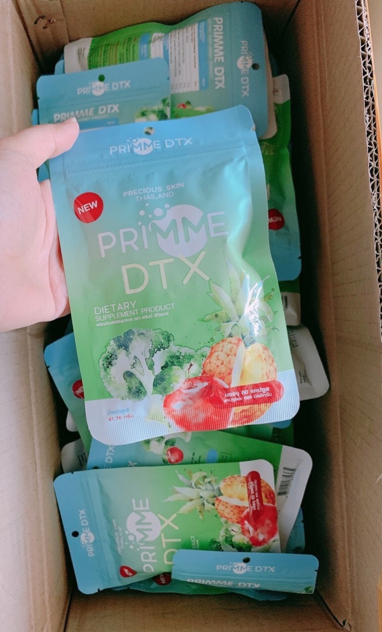 Viên uống Detox khử mỡ giảm cân thải độc Primme DTX chiếc xuất từ rau củ Thái Lan