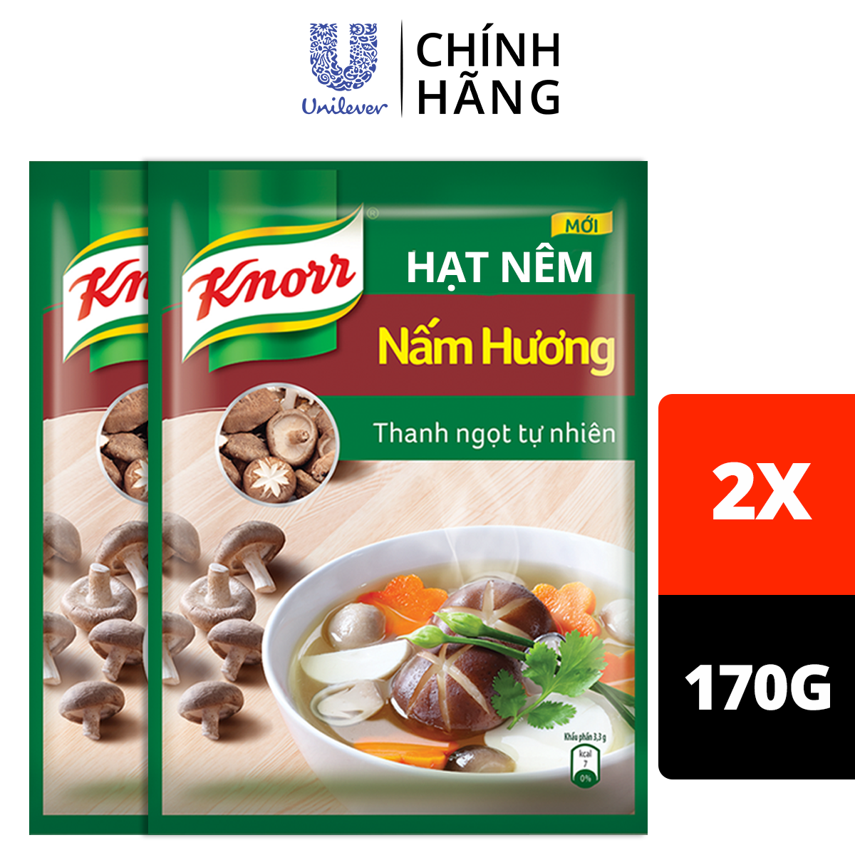 Combo 2 Hạt Nêm Chay Nấm Hương Organic Mới 170g