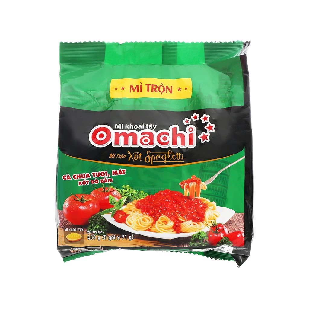 lốc 5 gói mì khoai tây omachi sườn hầm tôm chua cay bò hầm mì trộn sốt spaghetti 6