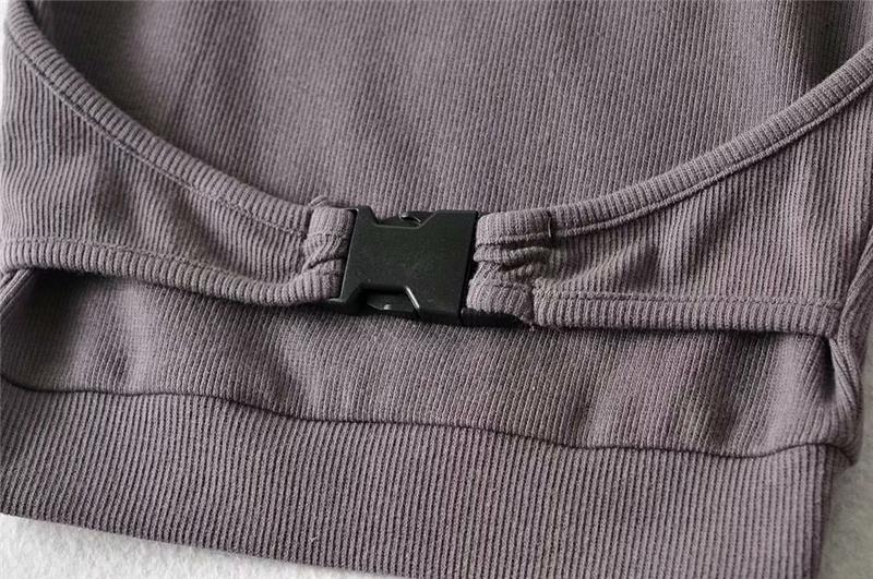 Bag buckles design feeling small sexy brief paragraph coat streets of Europe and the United States ins show thin summer wind tight sleeveless vest 23